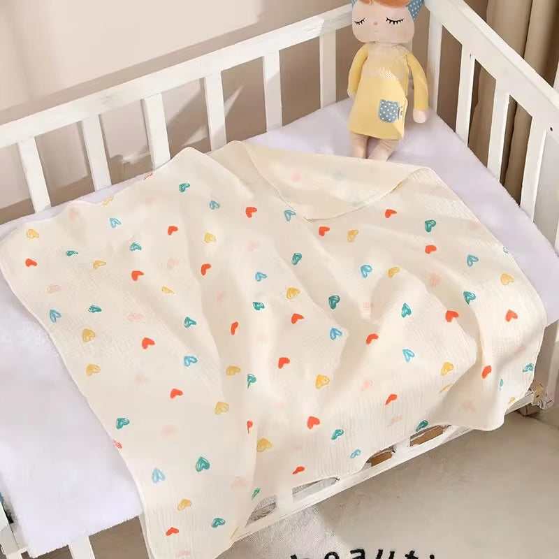 80X80Cm Baby Receive Blanket for Newborn Cotton Muslin Swaddle Blanket Bedding Infant Bath Towel Baby Items M Kids