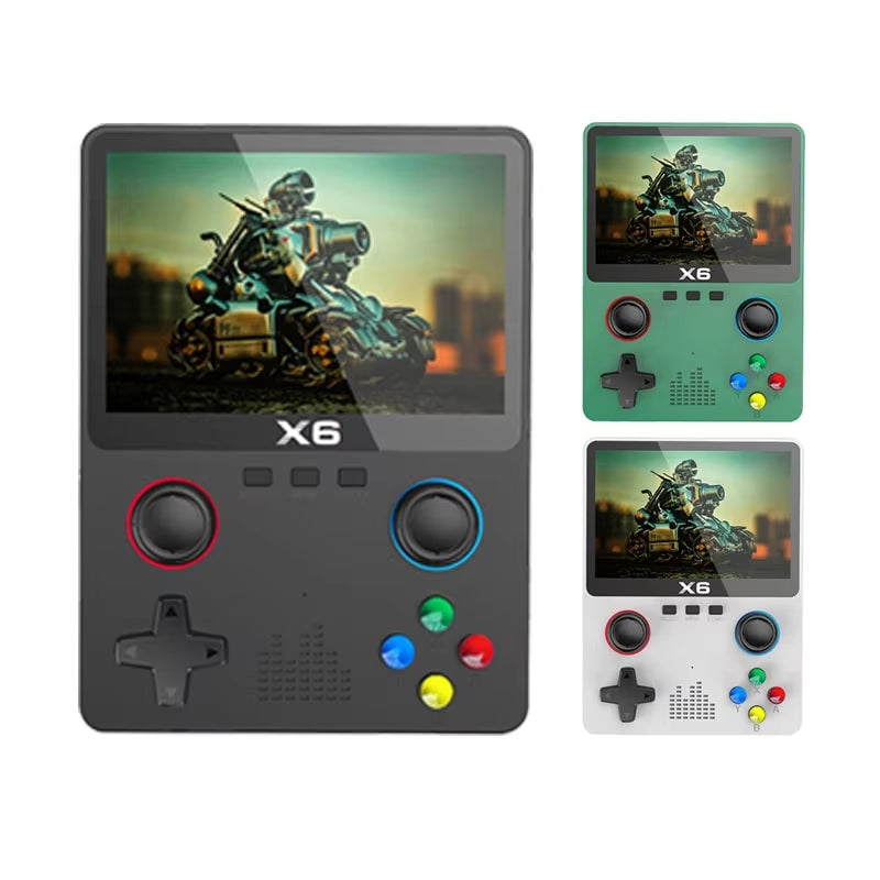 2023 New X6 3.5Inch IPS Screen Handheld Game Player Dual Joystick 11 Simulators GBA Video Game Console for Kids Gifts