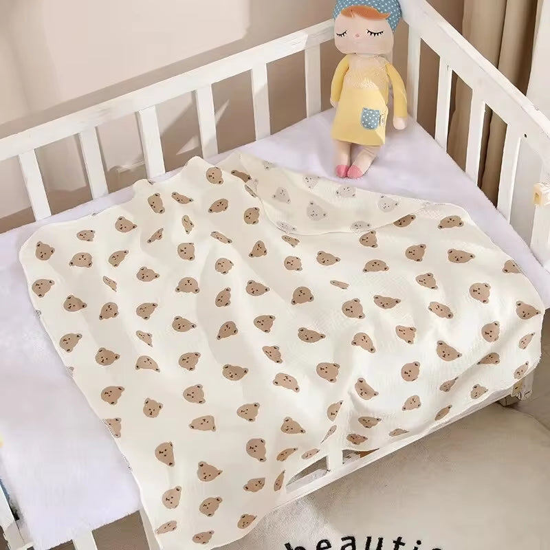 80X80Cm Baby Receive Blanket for Newborn Cotton Muslin Swaddle Blanket Bedding Infant Bath Towel Baby Items M Kids